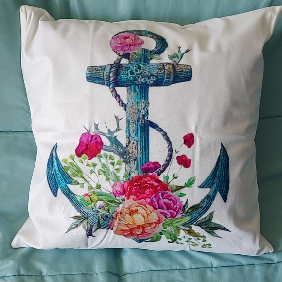 Nautical Anchor Pillow - Picture 2 of 5